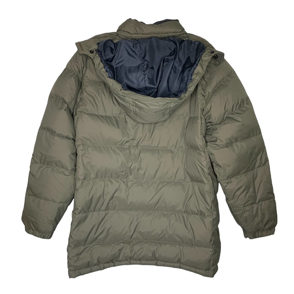 L.L. Bean Goose Down Brown Beige Hooded Puffer Jacket Winter Coat Large - Picture 9 of 9